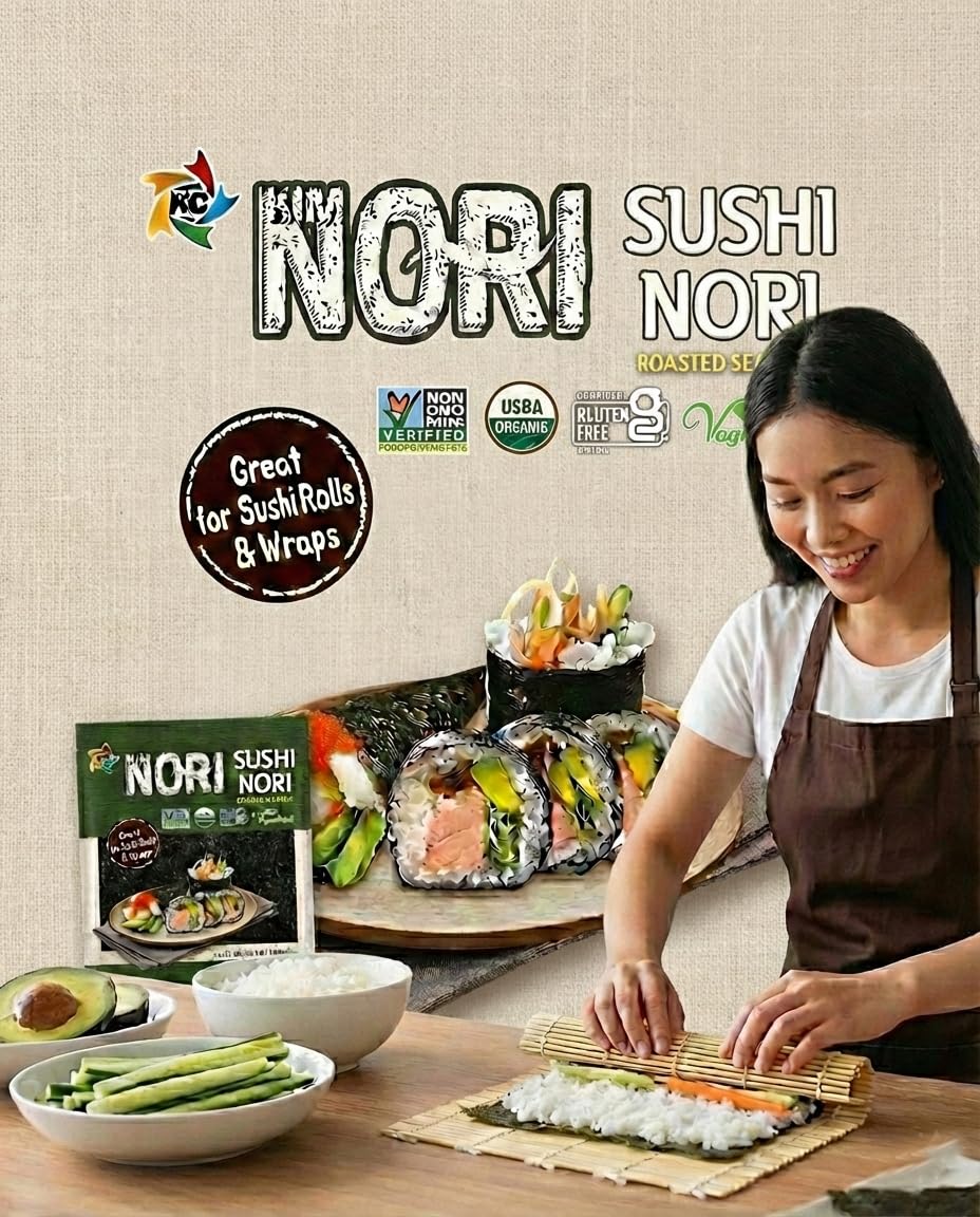 KIMNORI opened 10-sheet envelope showing sealed packs to maintain crunch and aroma