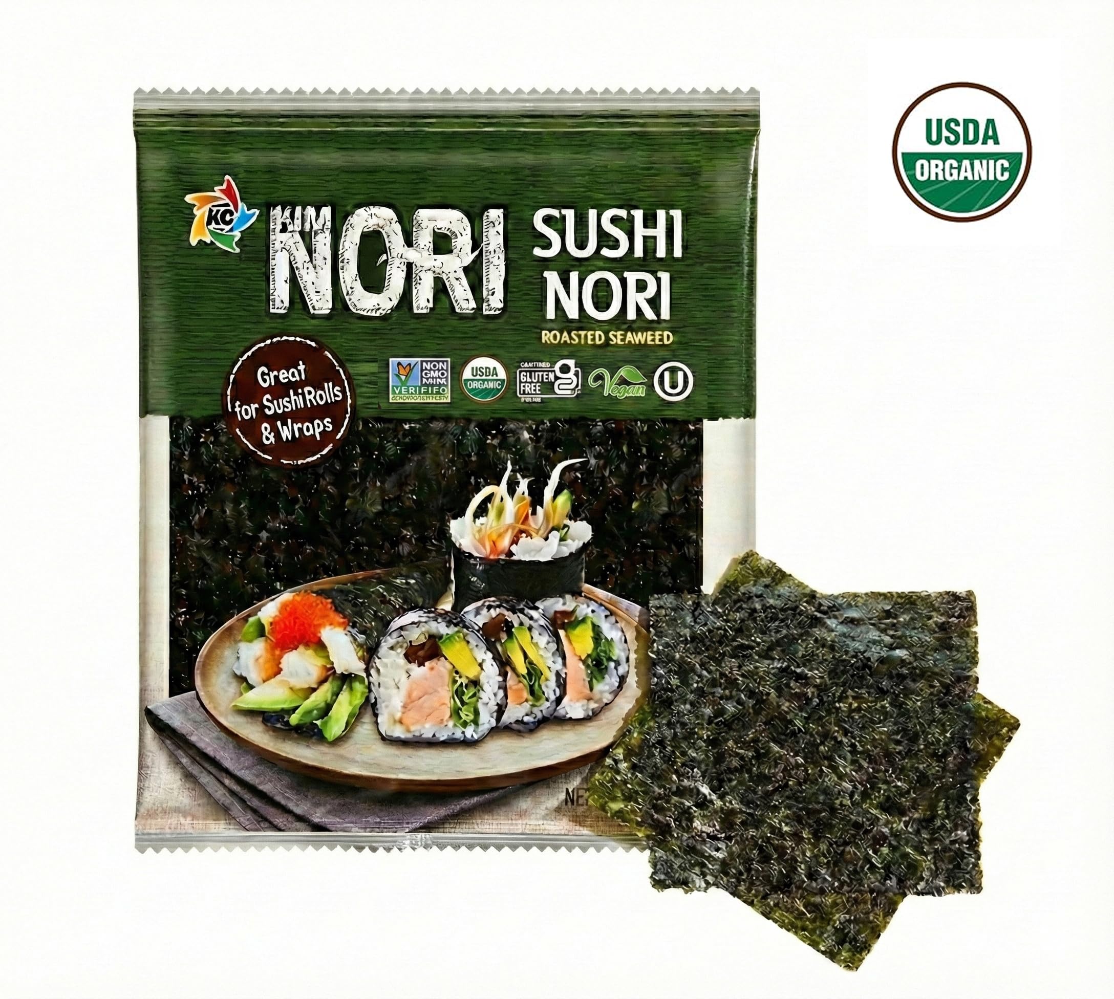 KIMNORI close-up of twice-roasted texture highlighting crispness and tear resistance