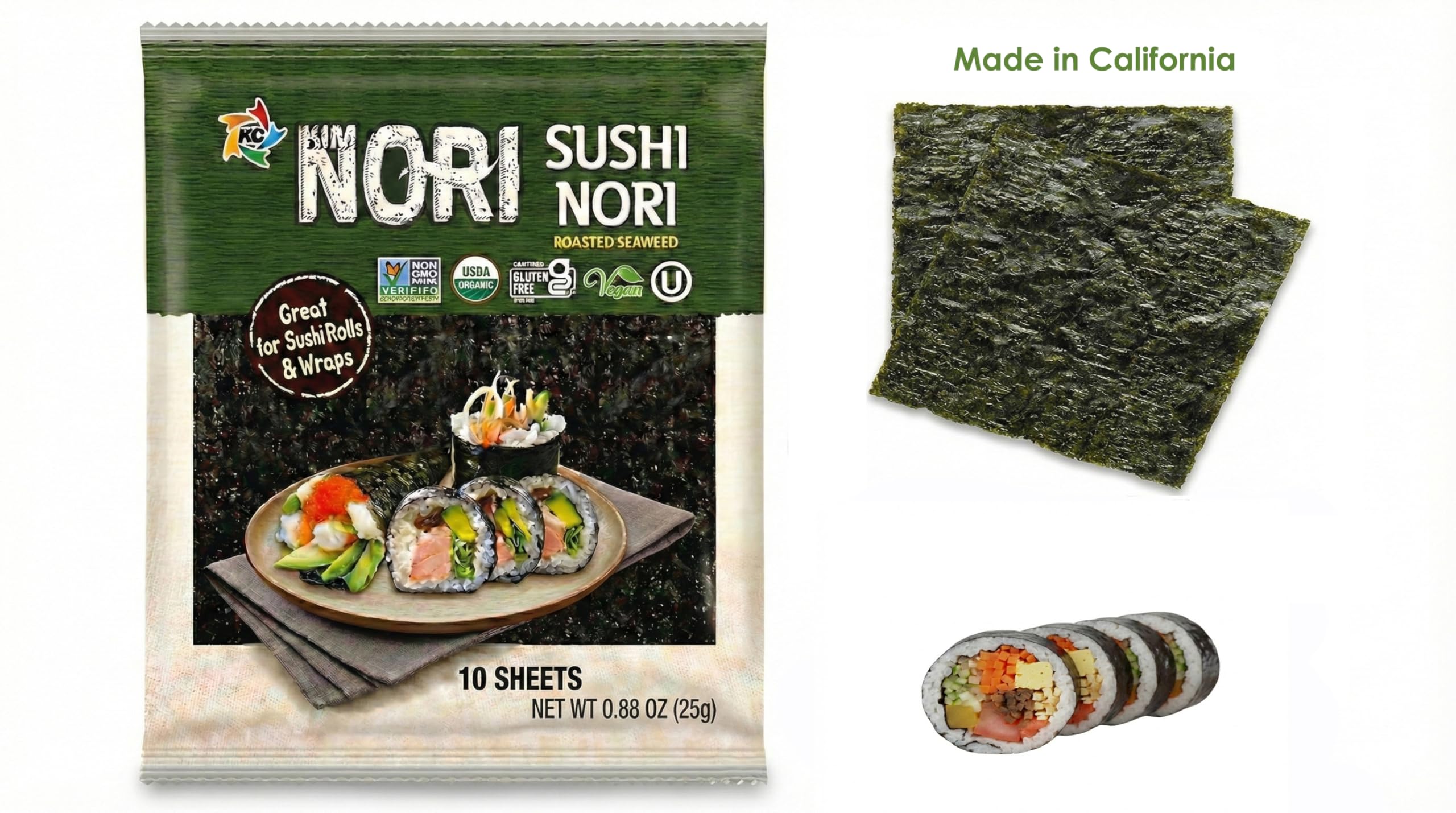 KIMNORI sliced seaweed strips in a bowl suggesting snack use and low-carb benefit