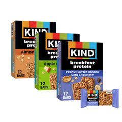 KIND front packaging showing variety pack and 18 bars for convenient breakfasts