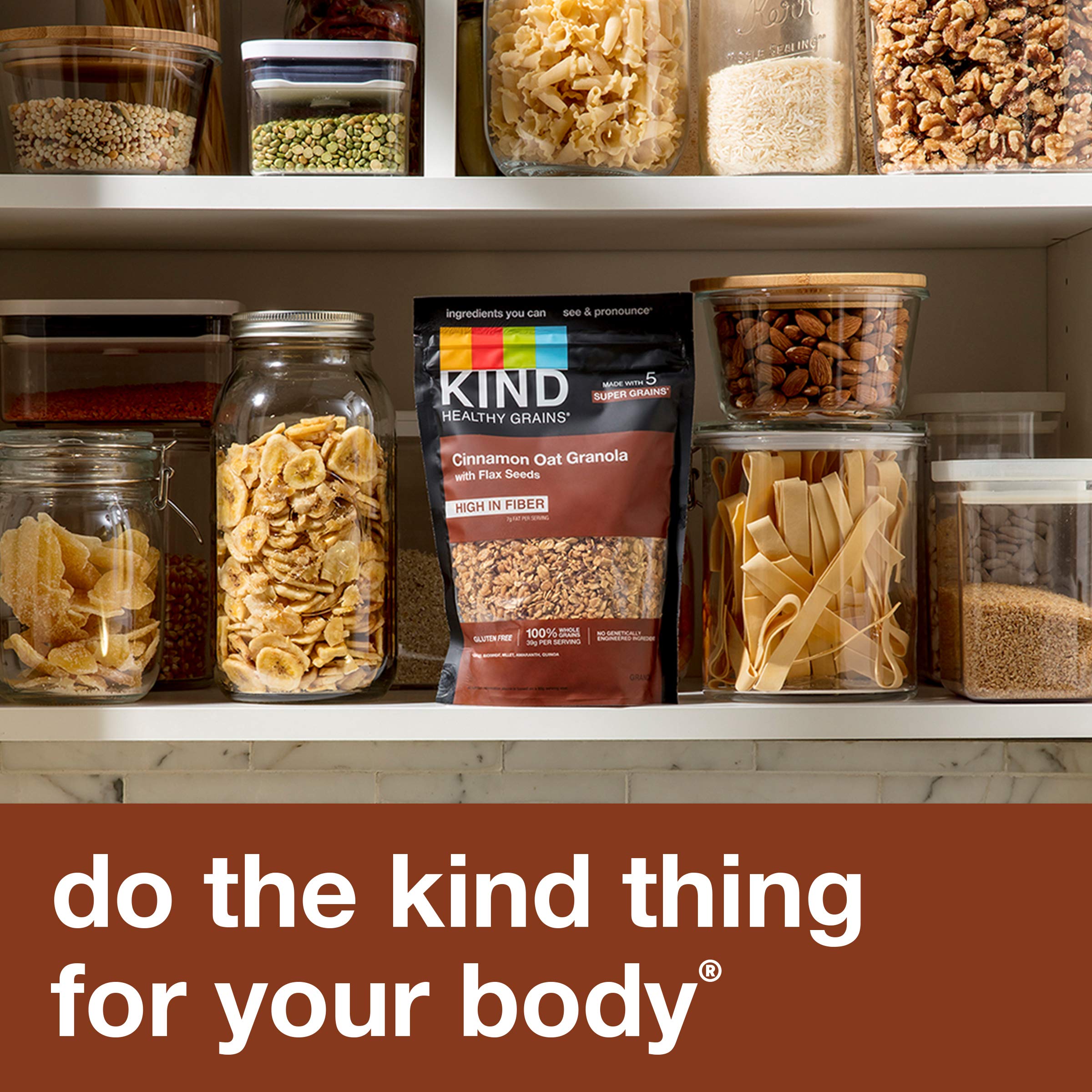 KIND nutrition label closeup showing whole-grain and protein details