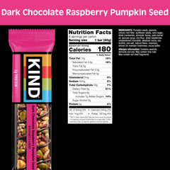 KIND close-up texture of pumpkin seeds and raspberry for crunch benefit