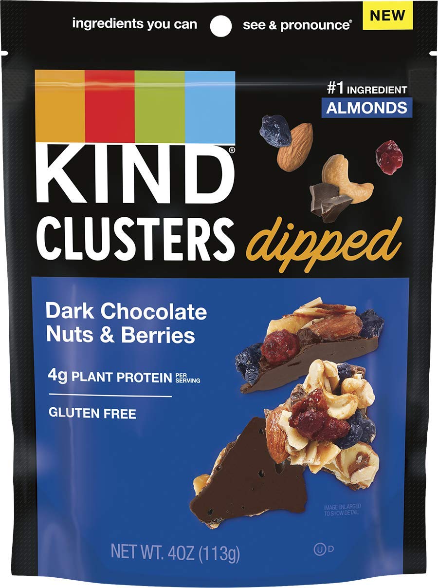 KIND front packaging showing nuts and berries and convenient 4 oz pouch