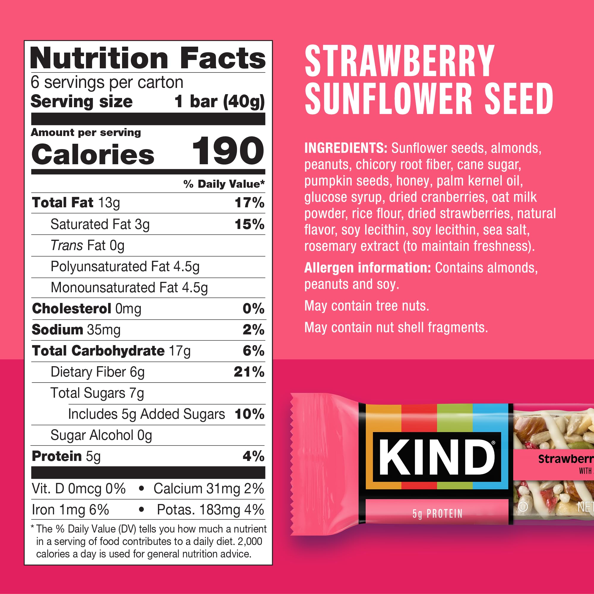 KIND Dark Chocolate Raspberry bar texture close-up showing berry pieces and crunchy seeds