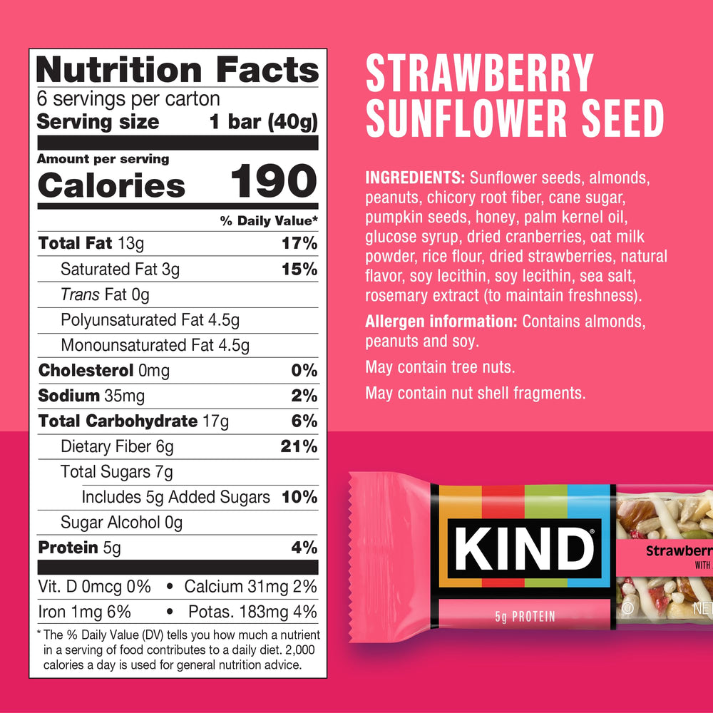 KIND Dark Chocolate Raspberry bar texture close-up showing berry pieces and crunchy seeds