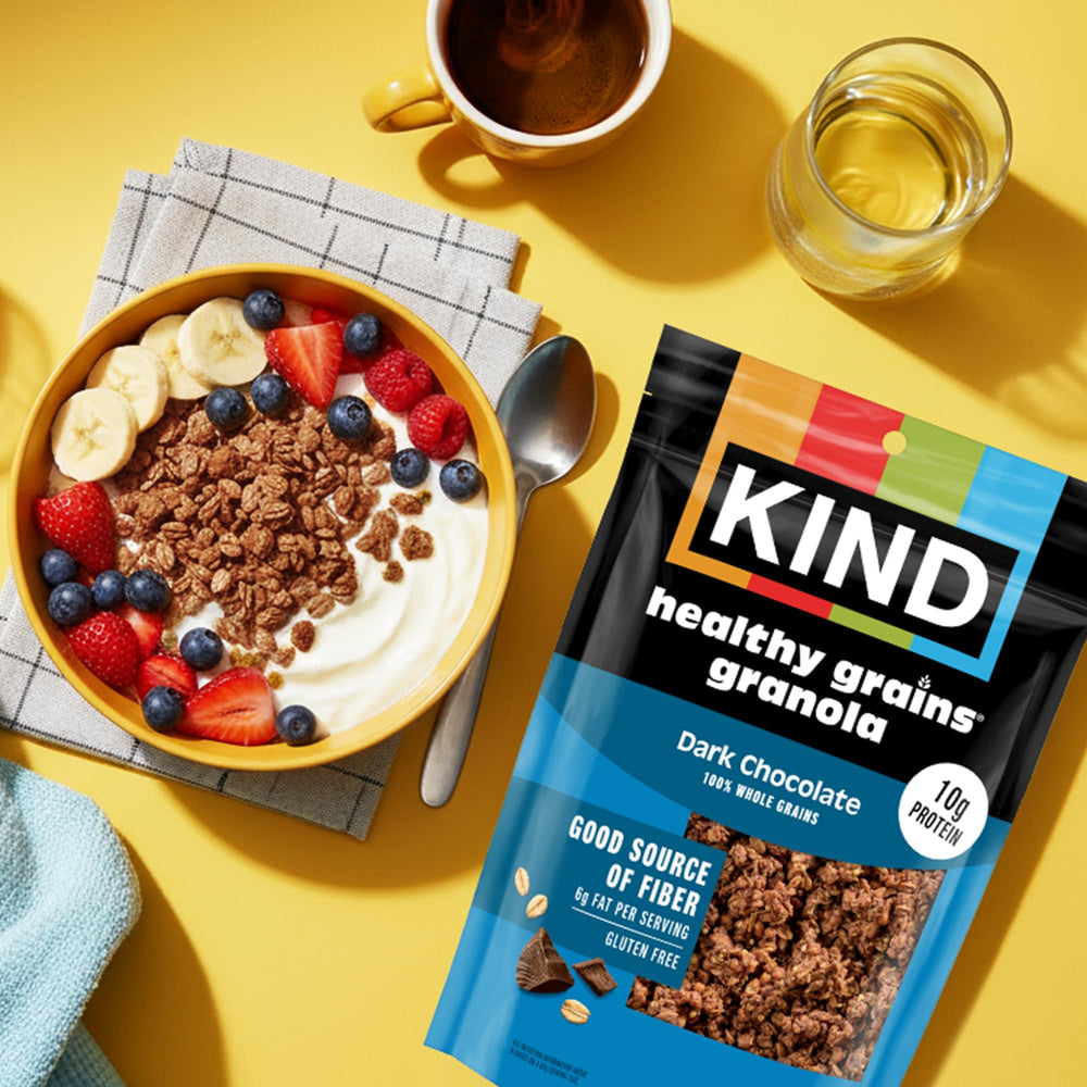 KIND resealable bag open to display easy storage and on-the-go freshness