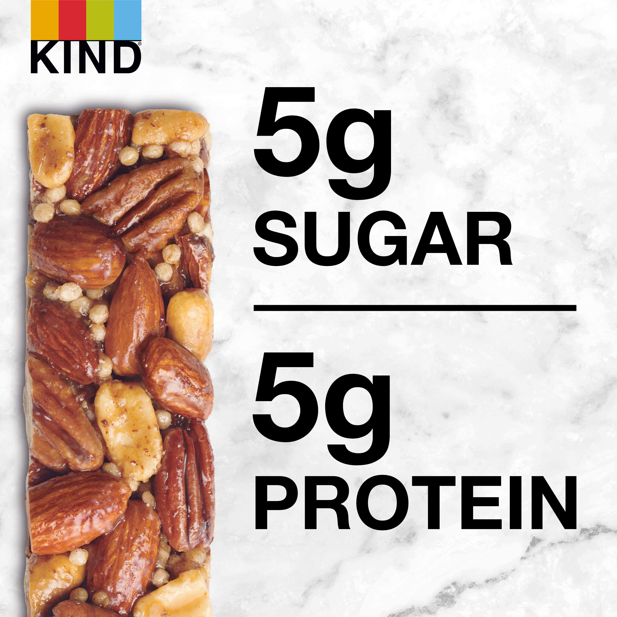 KIND nut cluster detail of almonds and peanuts, rich fiber and protein