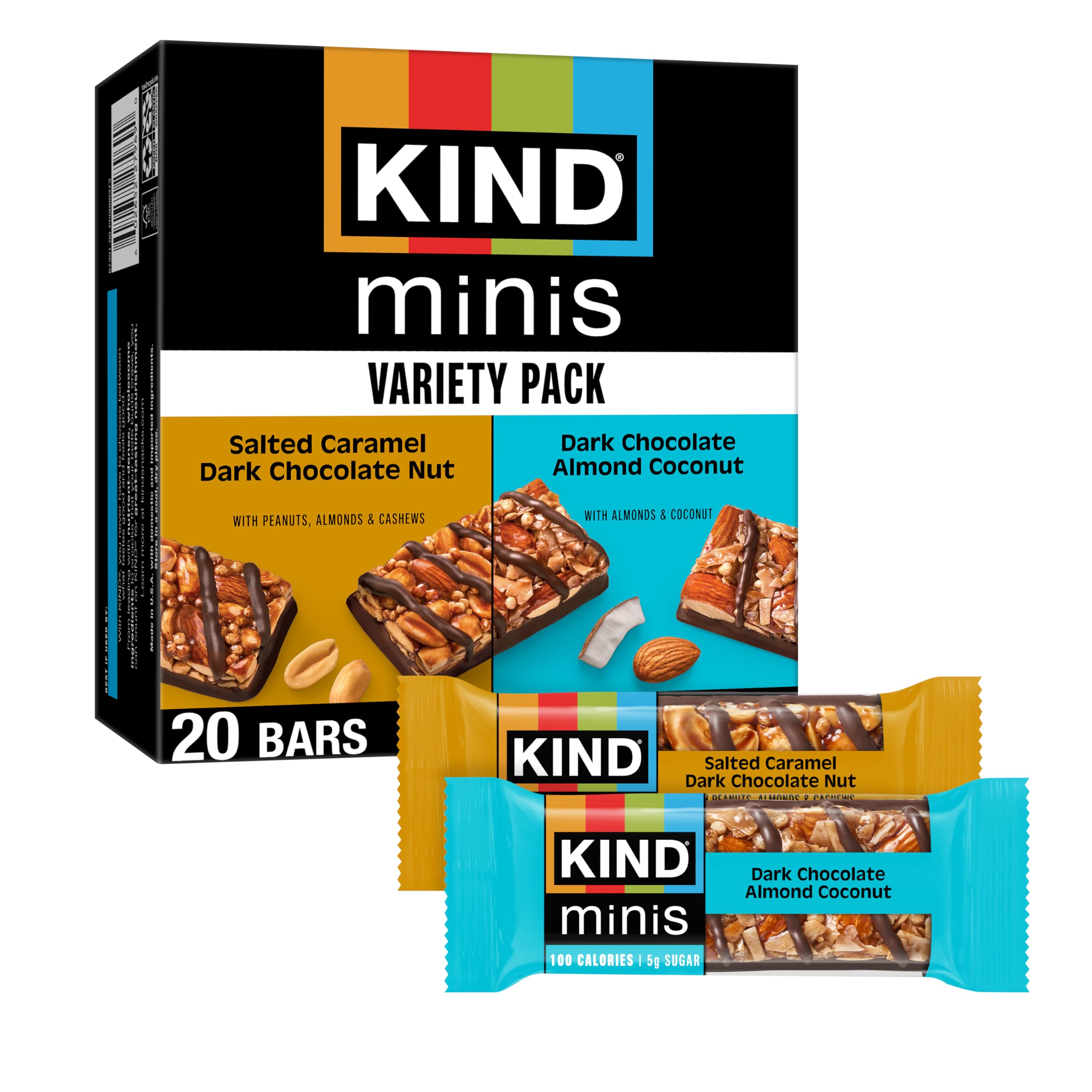 KIND front packaging showing variety pack and portion control benefit