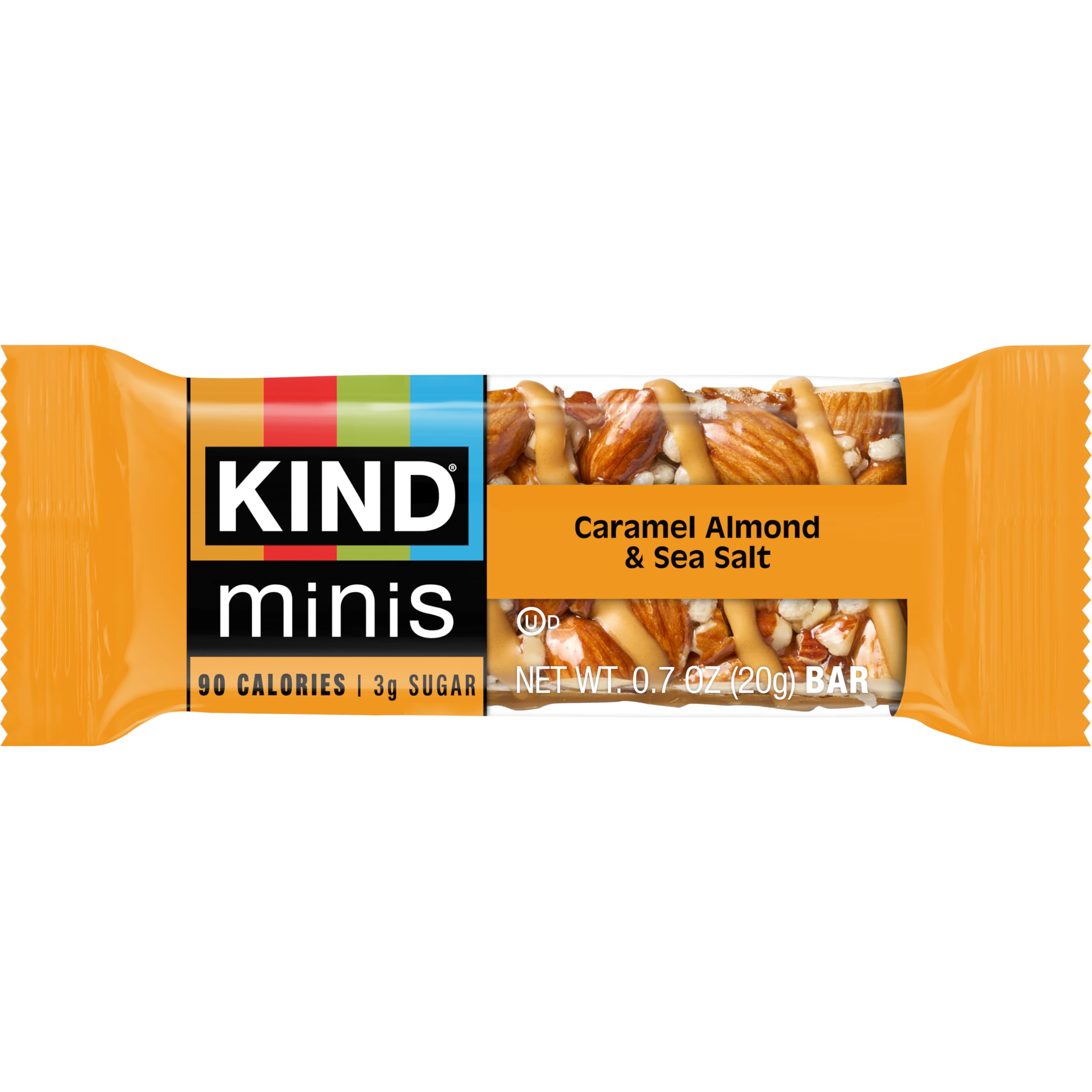 KIND minis in a backpack pocket showing on-the-go convenience and portion control