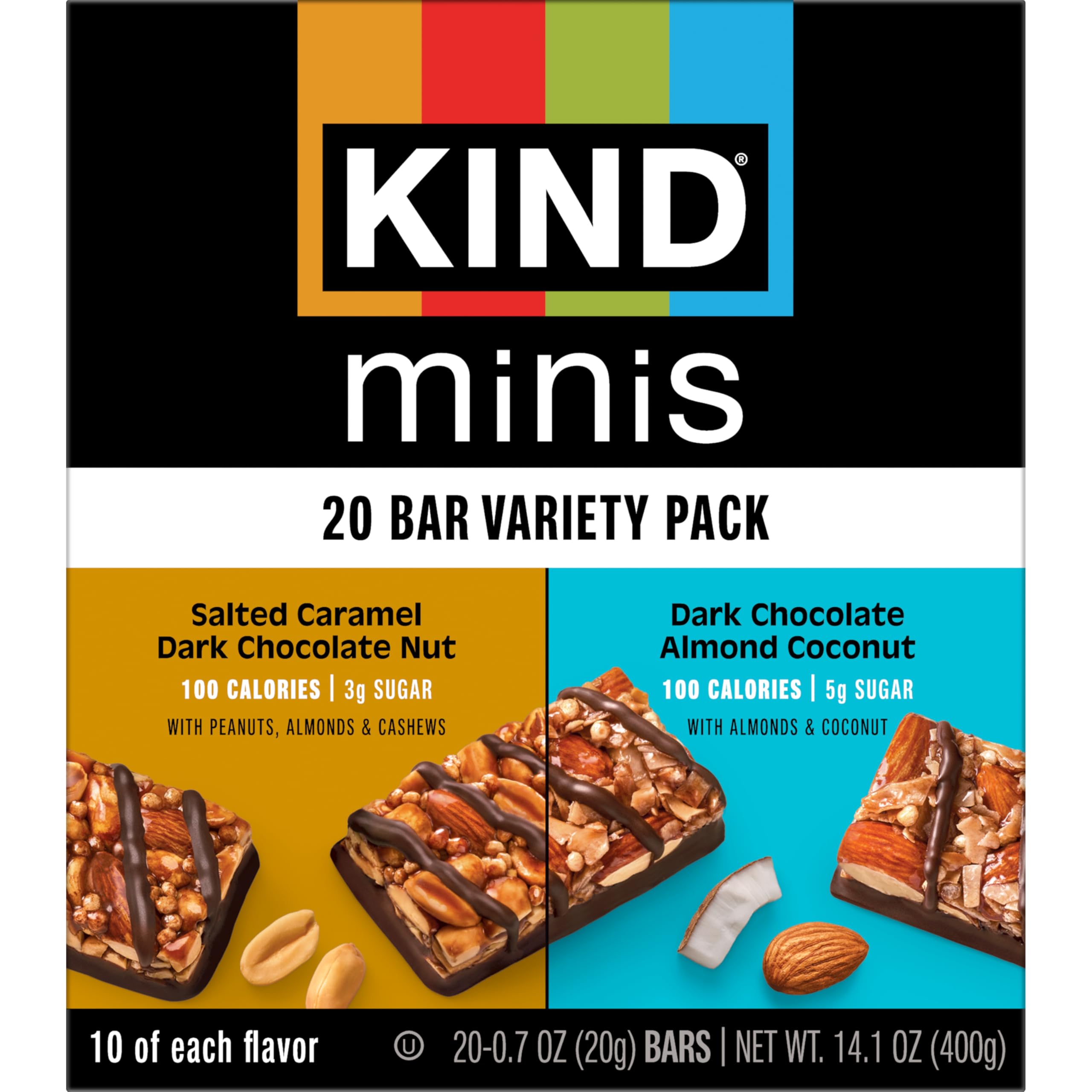 KIND minis on a table with coffee showing convenient grab-and-go benefit
