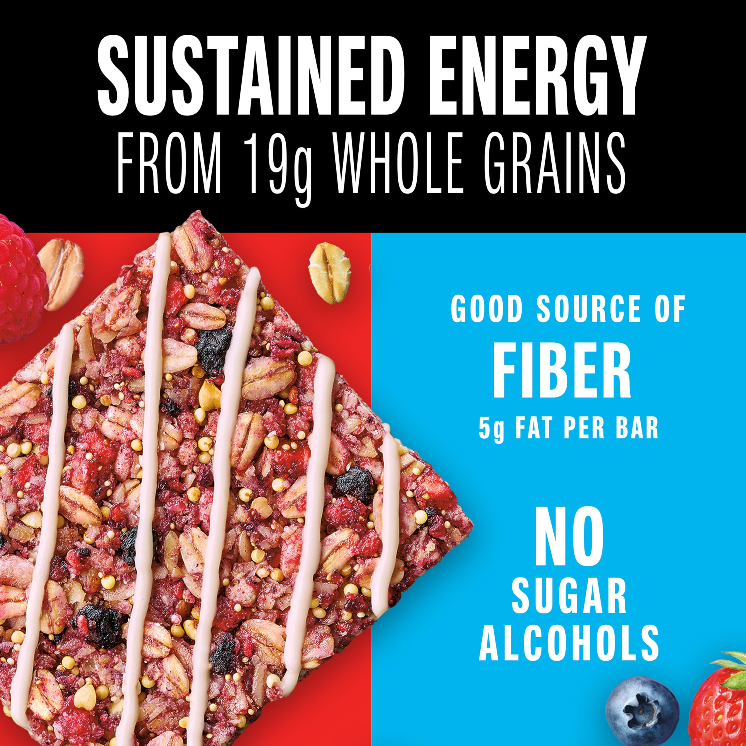 KIND close-up of bar texture highlighting grains and chewy fruit