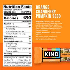 KIND Orange Cranberry bar on a plate with fruit, suggesting a wholesome snack option