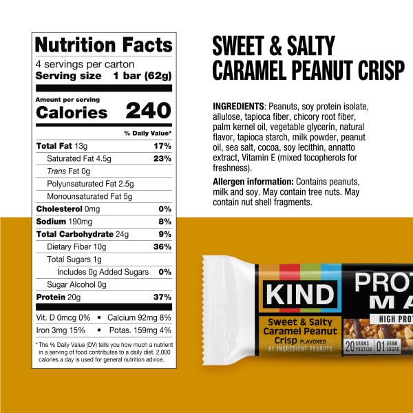 KIND protein bar cross section showing filling and high-protein benefit