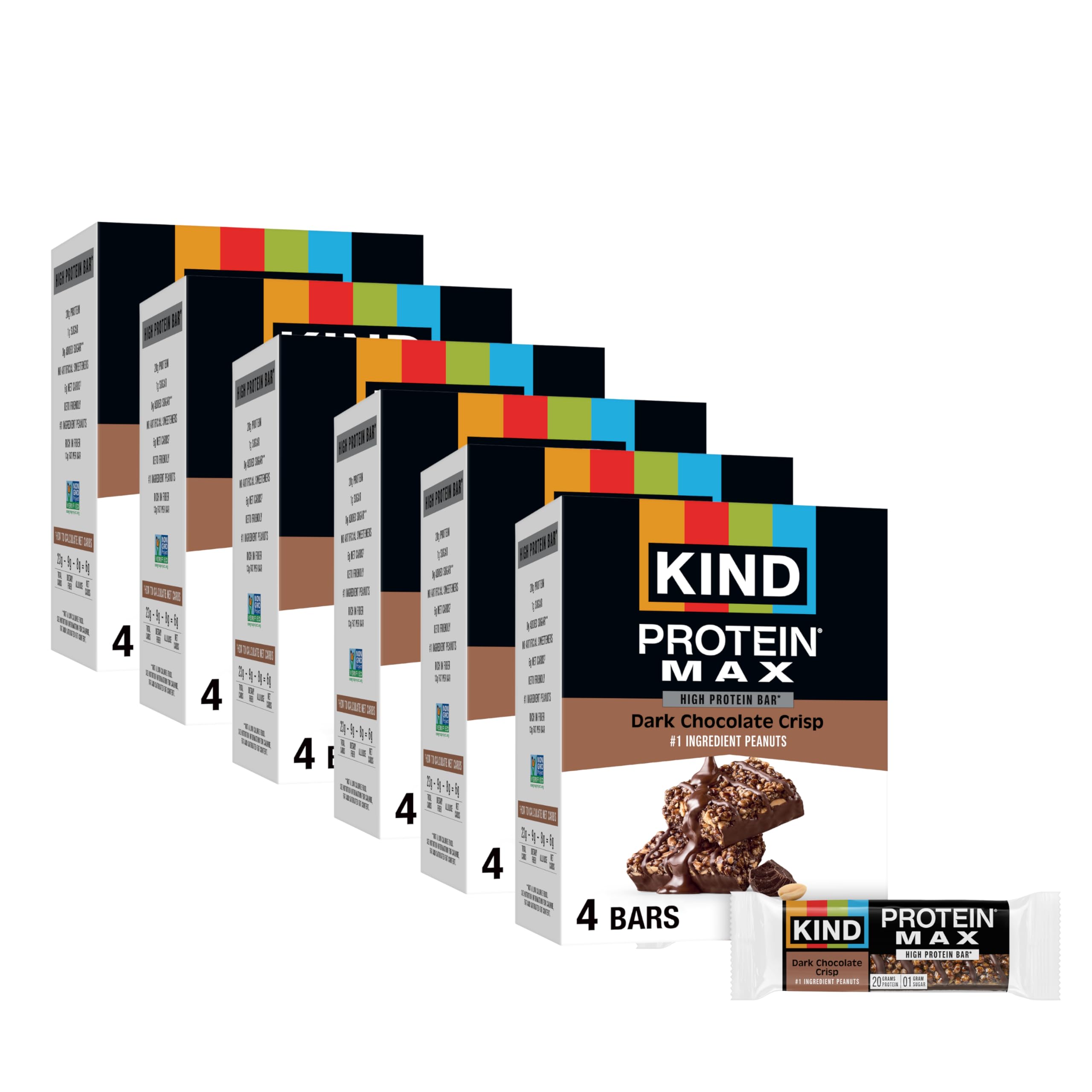 KIND Protein MAX front box showing 24-count packaging and convenience