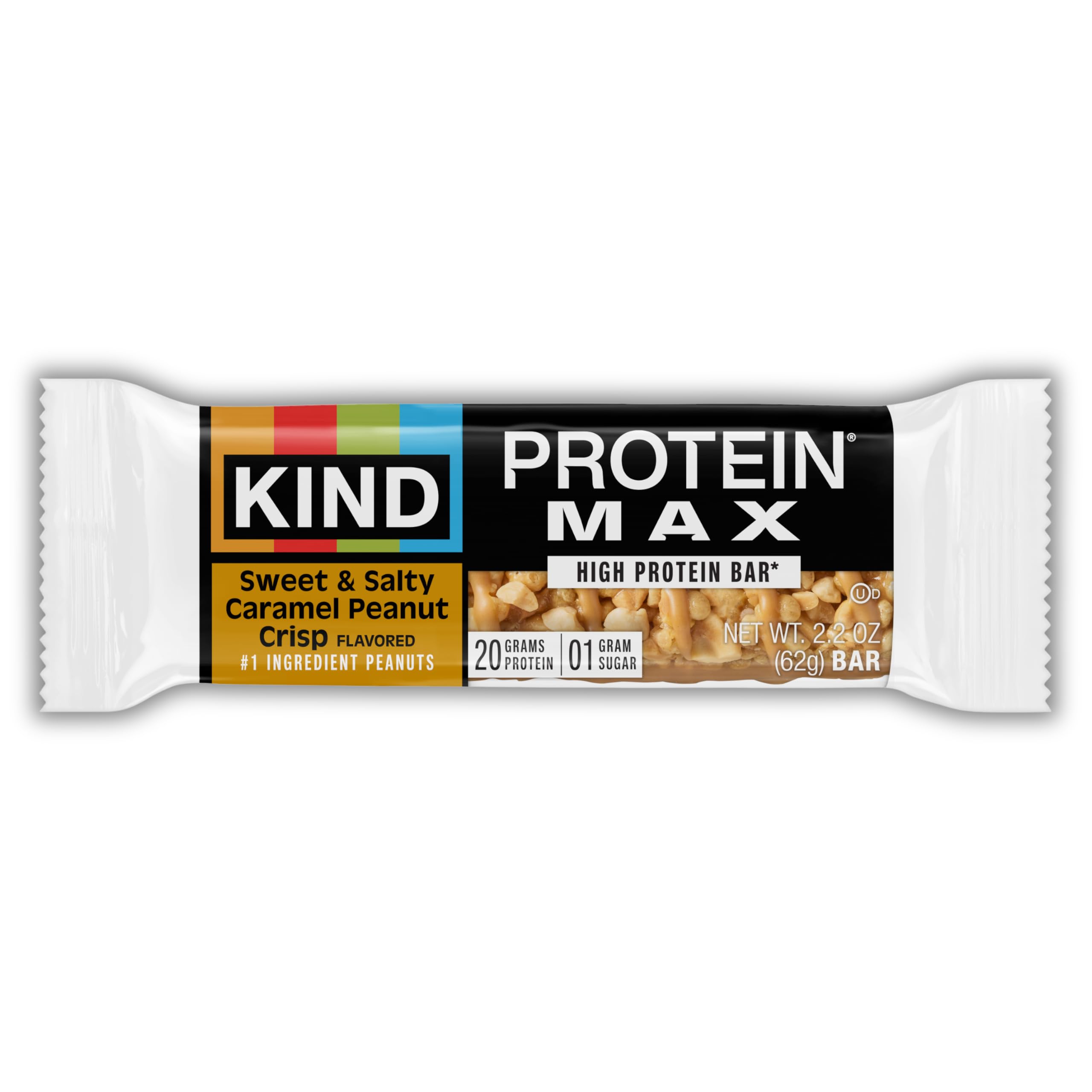 KIND Protein MAX nutrition label close-up showing protein and sugar information