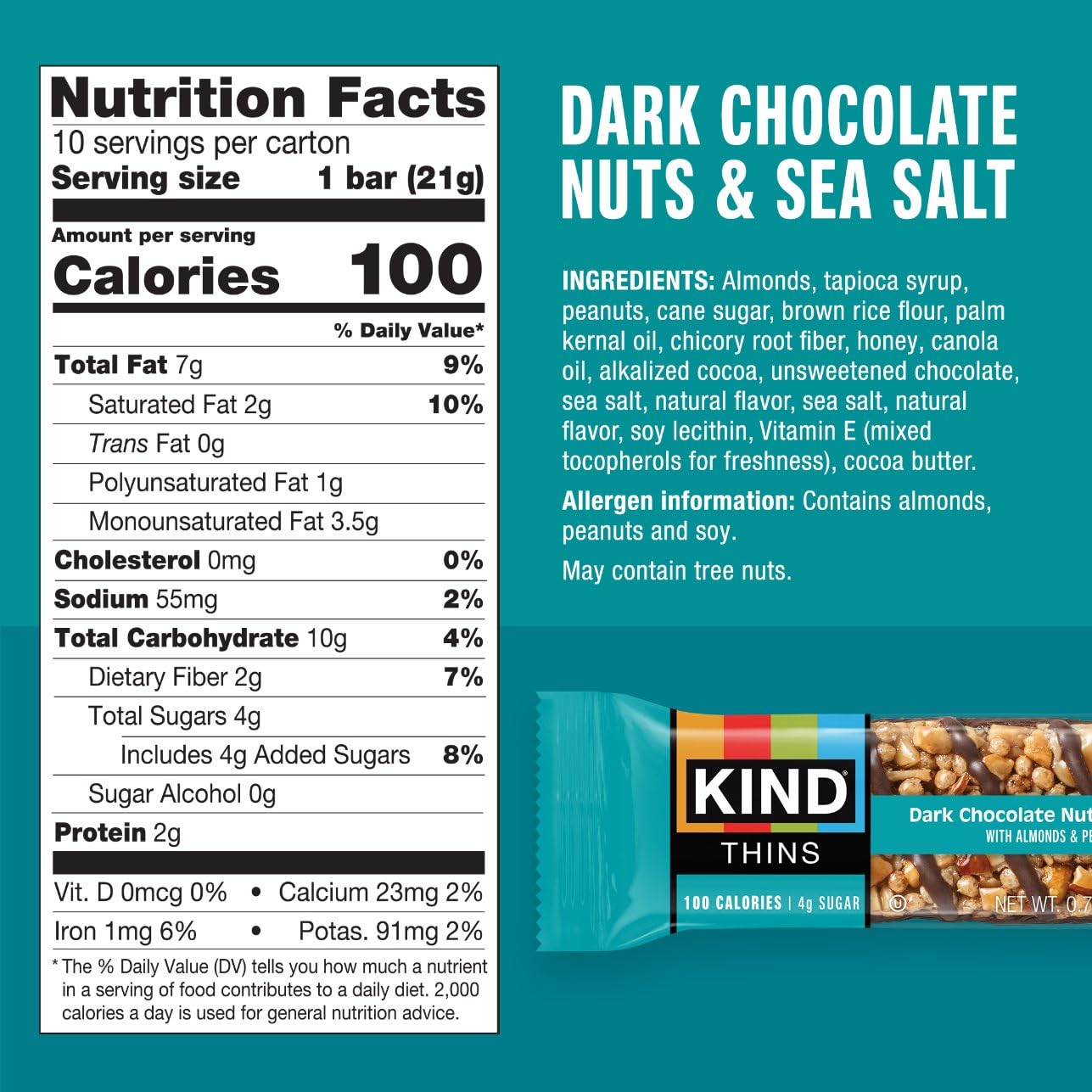 close-up of sliced almonds on KIND Thins highlighting crunchy texture and nut-first ingredient