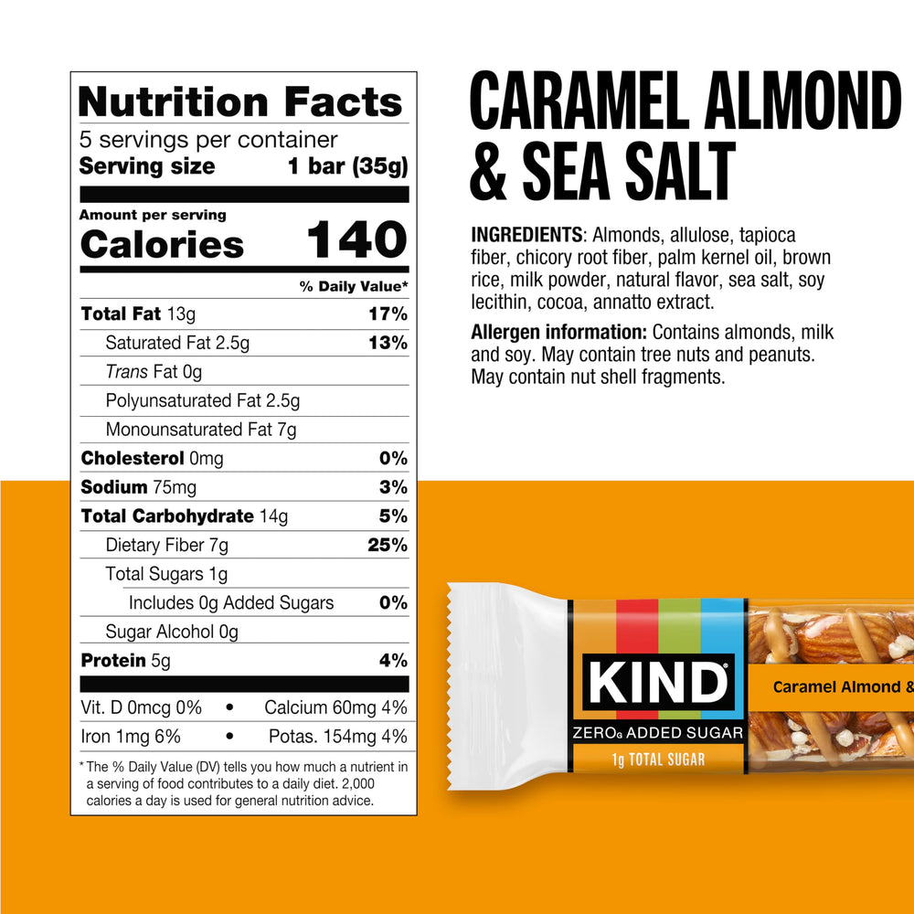 Cross-section of a KIND bar showing nutty interior and coating for filling snack