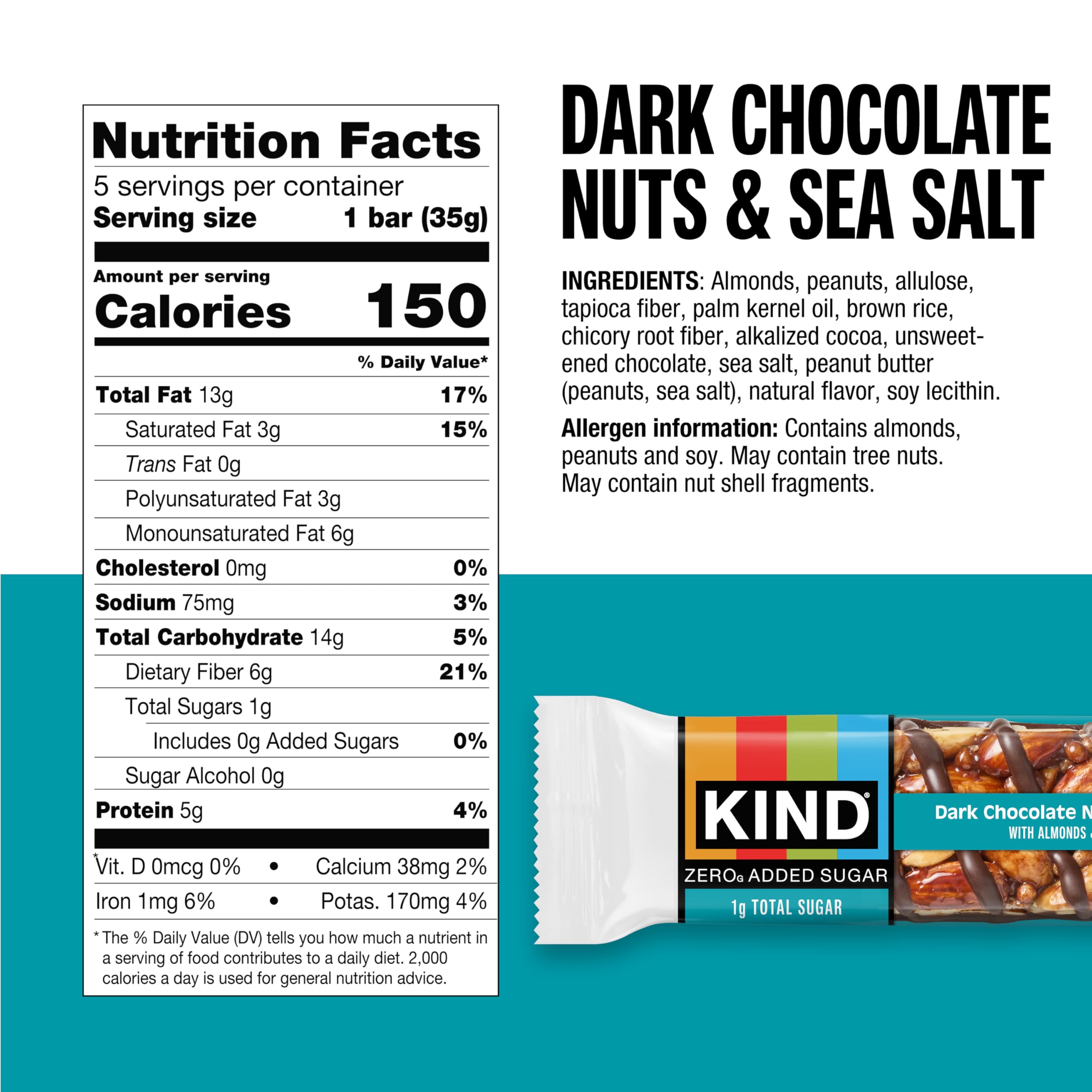 Hand holding an individually wrapped KIND Zero Added Sugar bar for on-the-go convenience