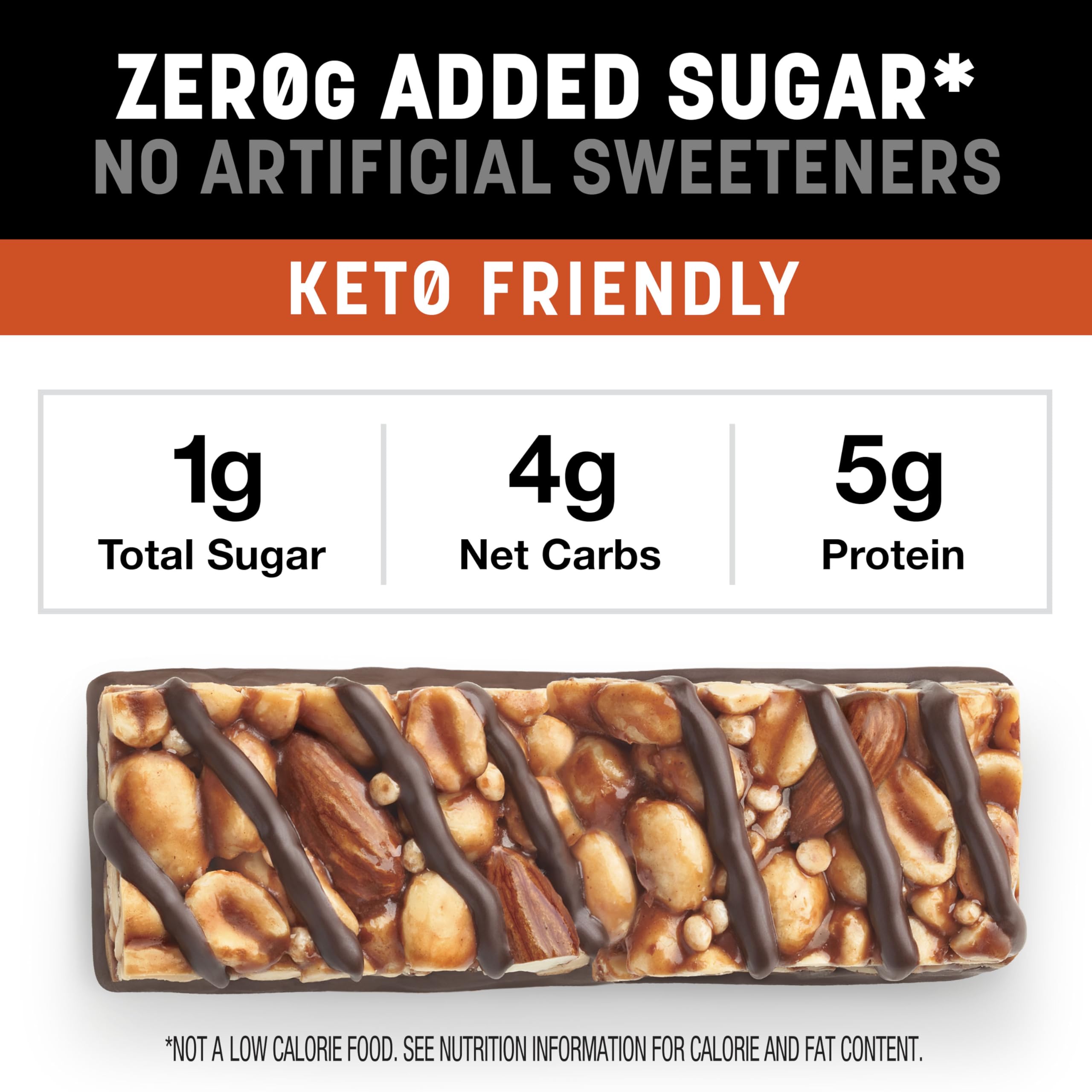 Scattered almonds and peanuts with KIND bar suggesting wholesome ingredient transparency
