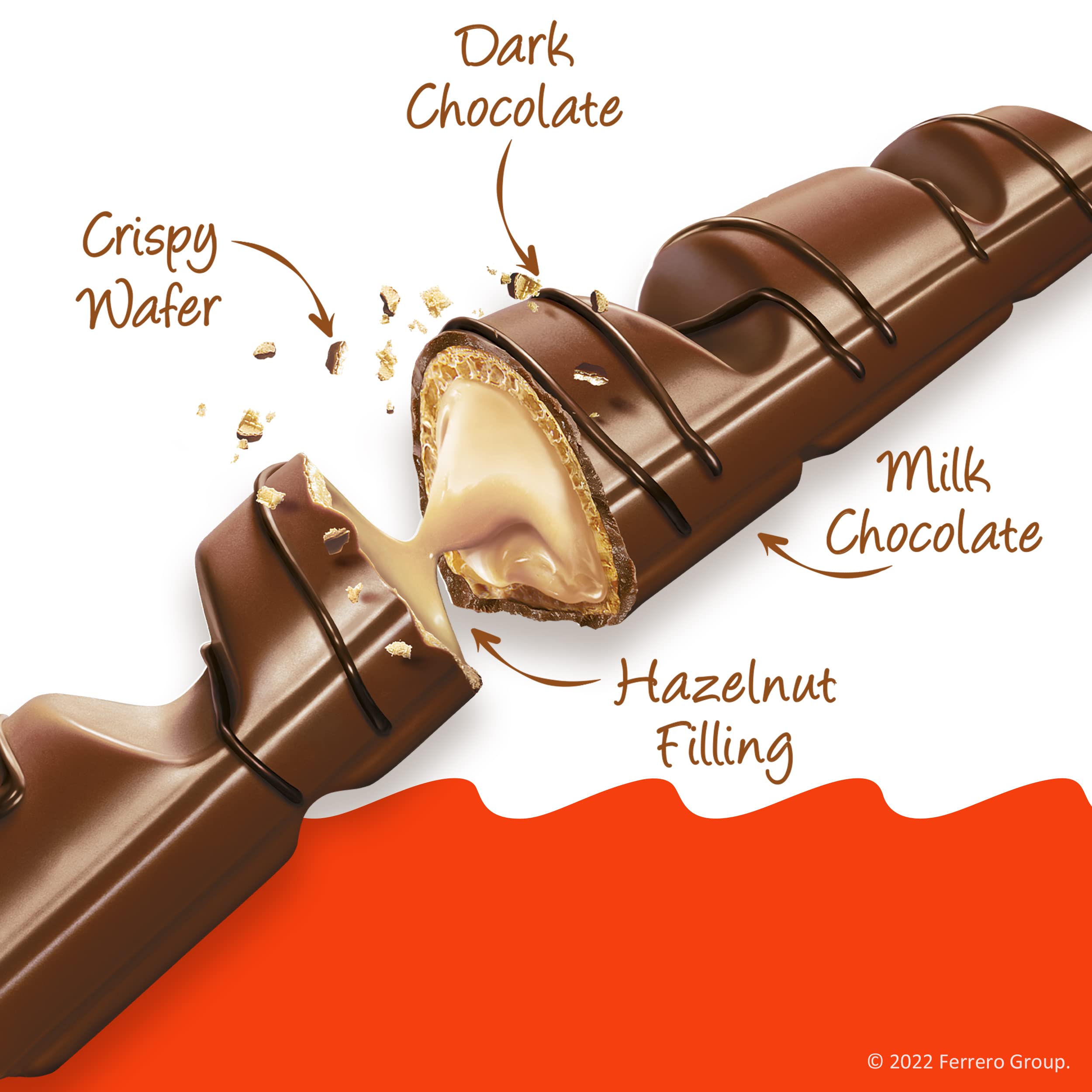 Kinder Bueno wafer cross section showing crisp layers and creamy filling