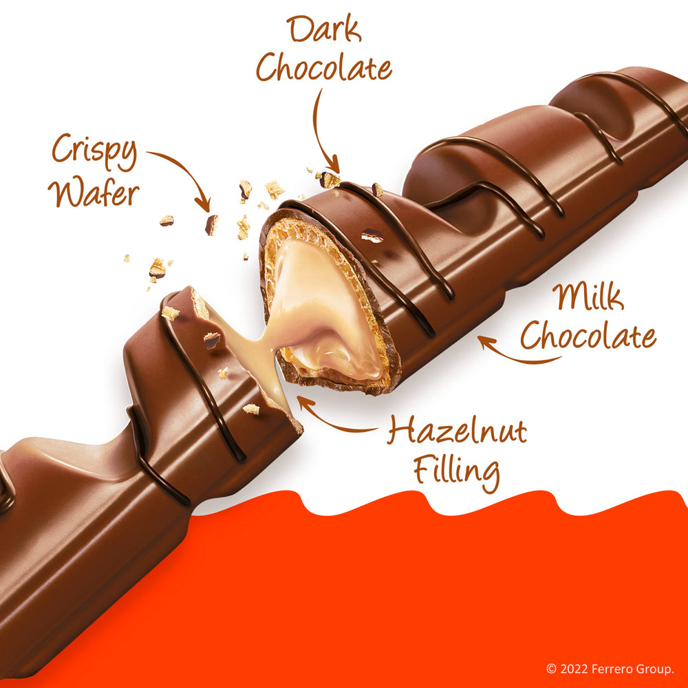 Kinder Bueno wafer cross section showing crisp layers and creamy filling