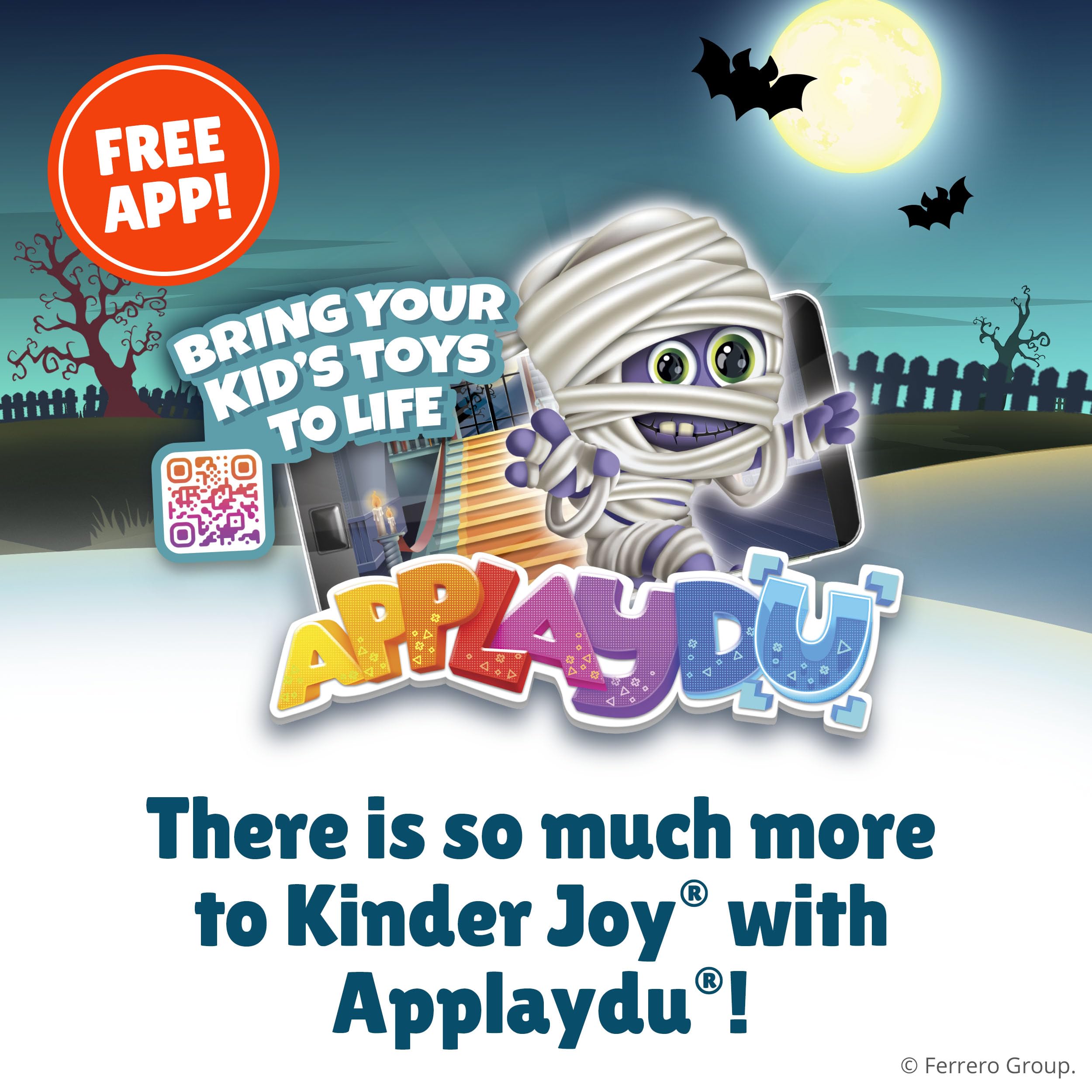 Child scanning a Kinder Joy toy with Applaydu app on phone to unlock extra interactive content