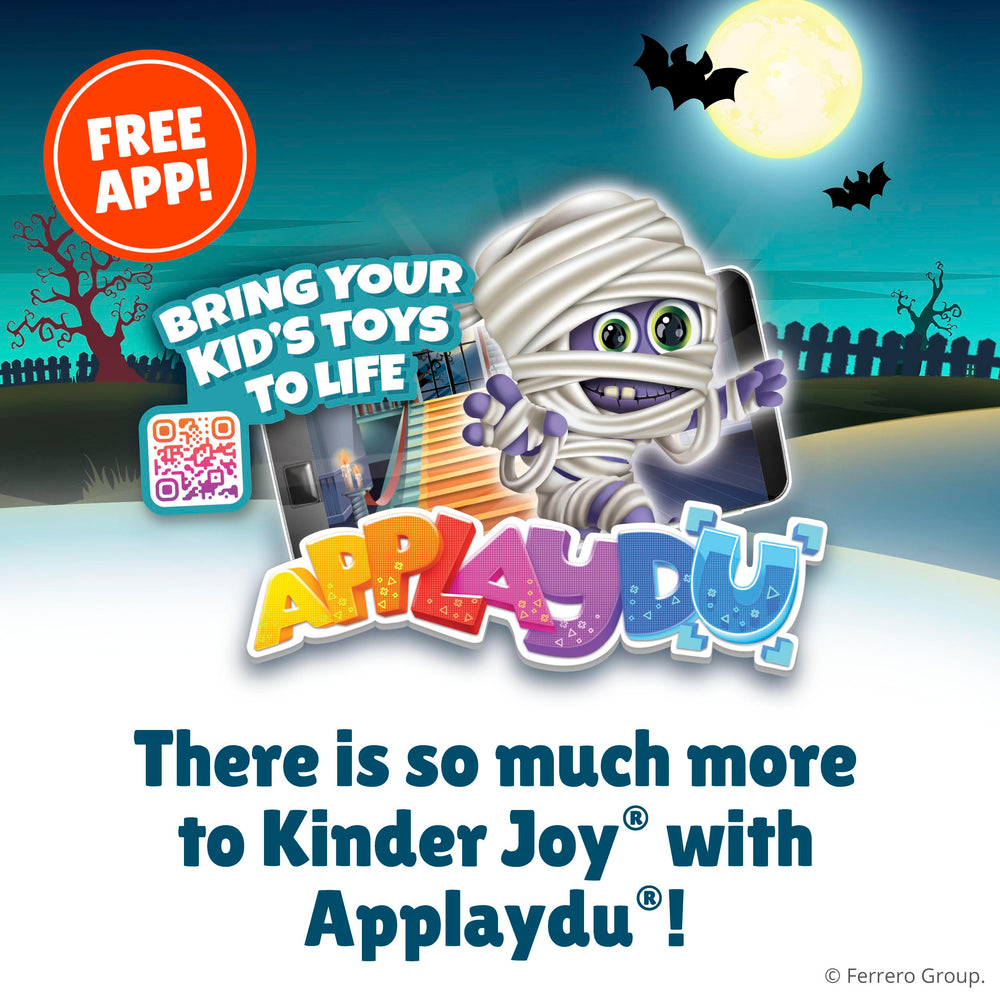 Child scanning a Kinder Joy toy with Applaydu app on phone to unlock extra interactive content