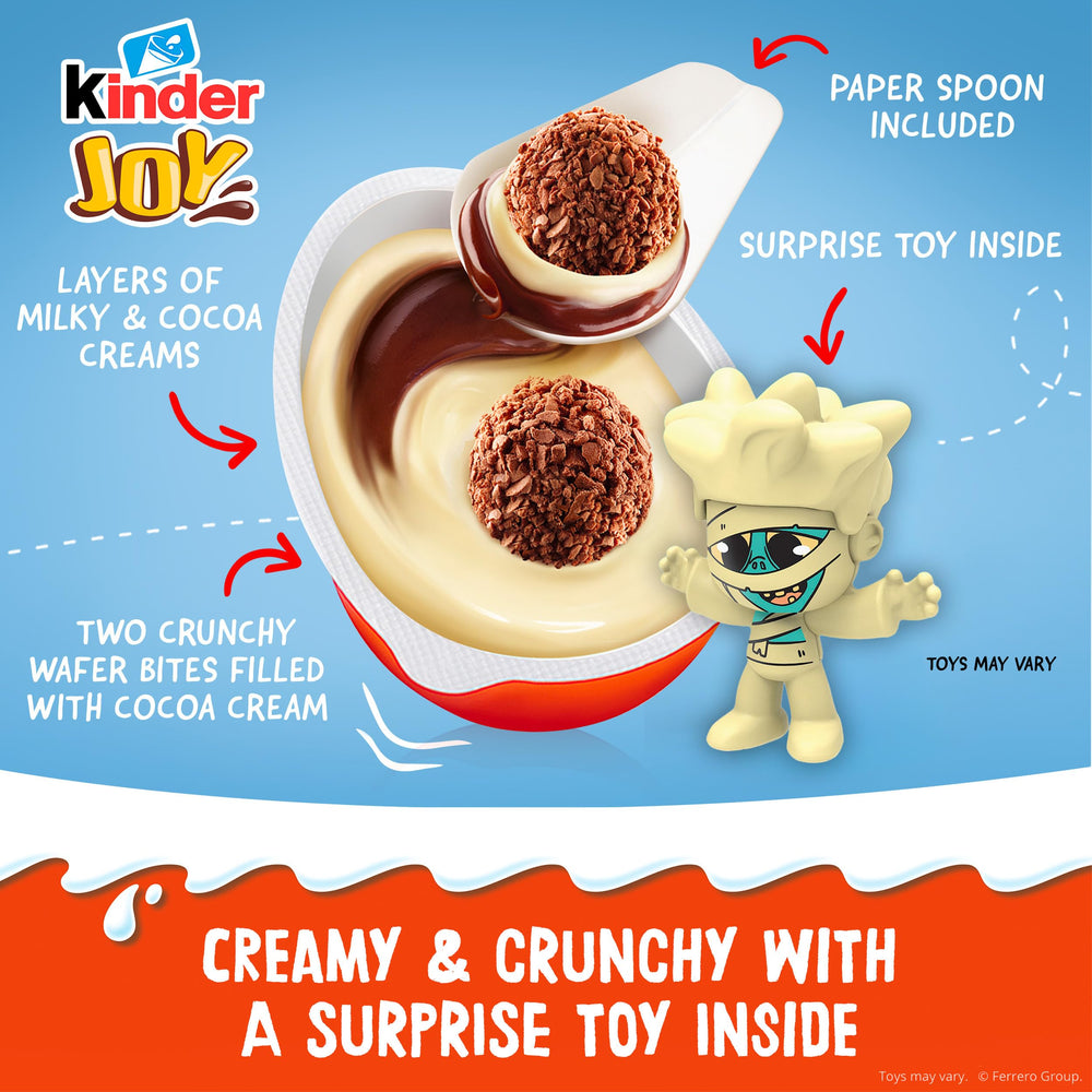 Stack of individually wrapped Kinder Joy eggs ready for handing out as convenient party favors