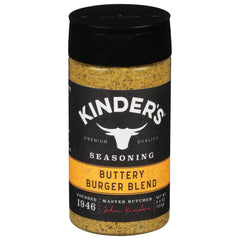 KINDER'S front jar view showing label and buttery burger flavor, enhances burger taste