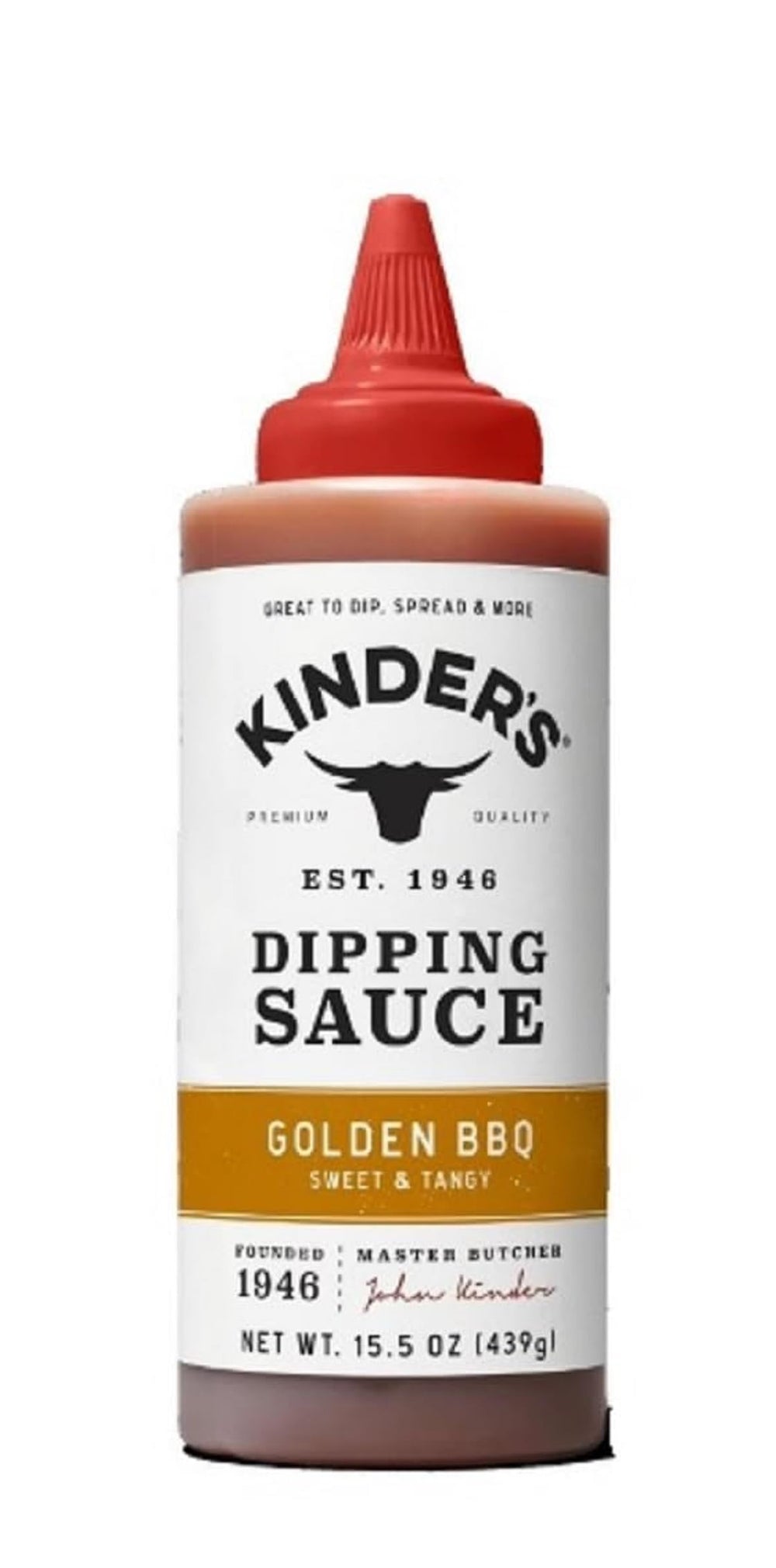 KINDER'S bottle front view showing label and convenient pour, enhances flavor