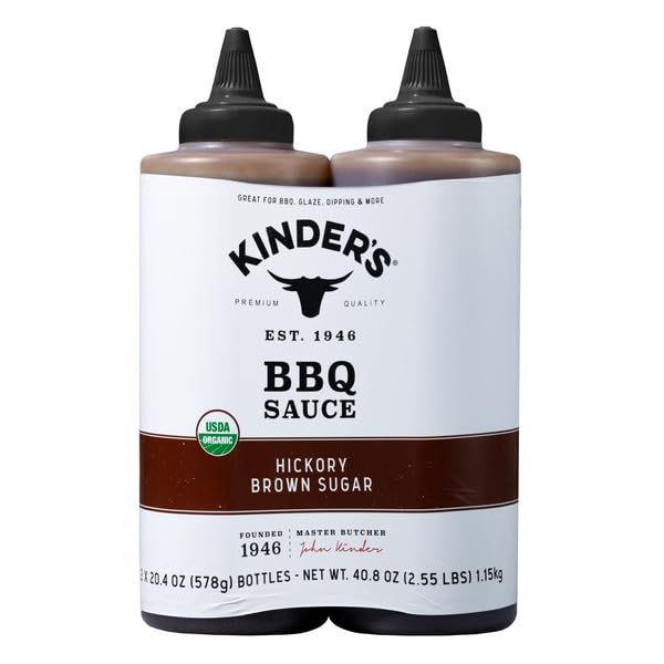 KINDER'S sauce glazed ribs on plate, showing sticky caramelized finish and smoky-sweet appeal