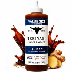 Kinder's teriyaki bottle in kraft box showing shipment protection and gift-ready presentation