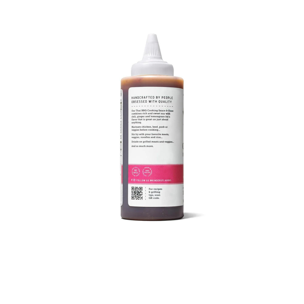 Kinder's sauce pouring close-up showing glossy texture for glazing benefit