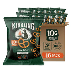 Kindling front packaging showing single 1.06oz bag and clear branding benefit convenience