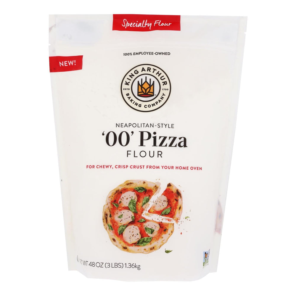 King Arthur 00 Pizza Flour front packaging showing resealable bag for freshness
