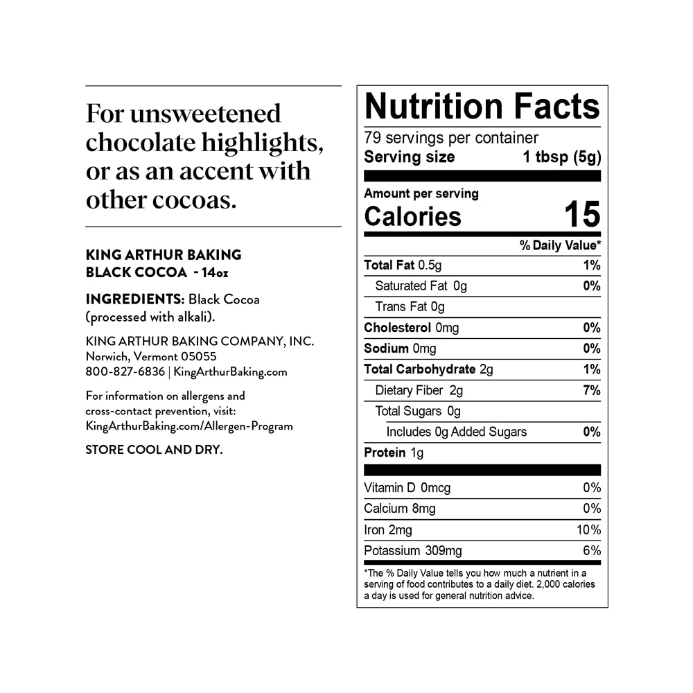 King Arthur back label and nutrition panel showing ingredient transparency benefit