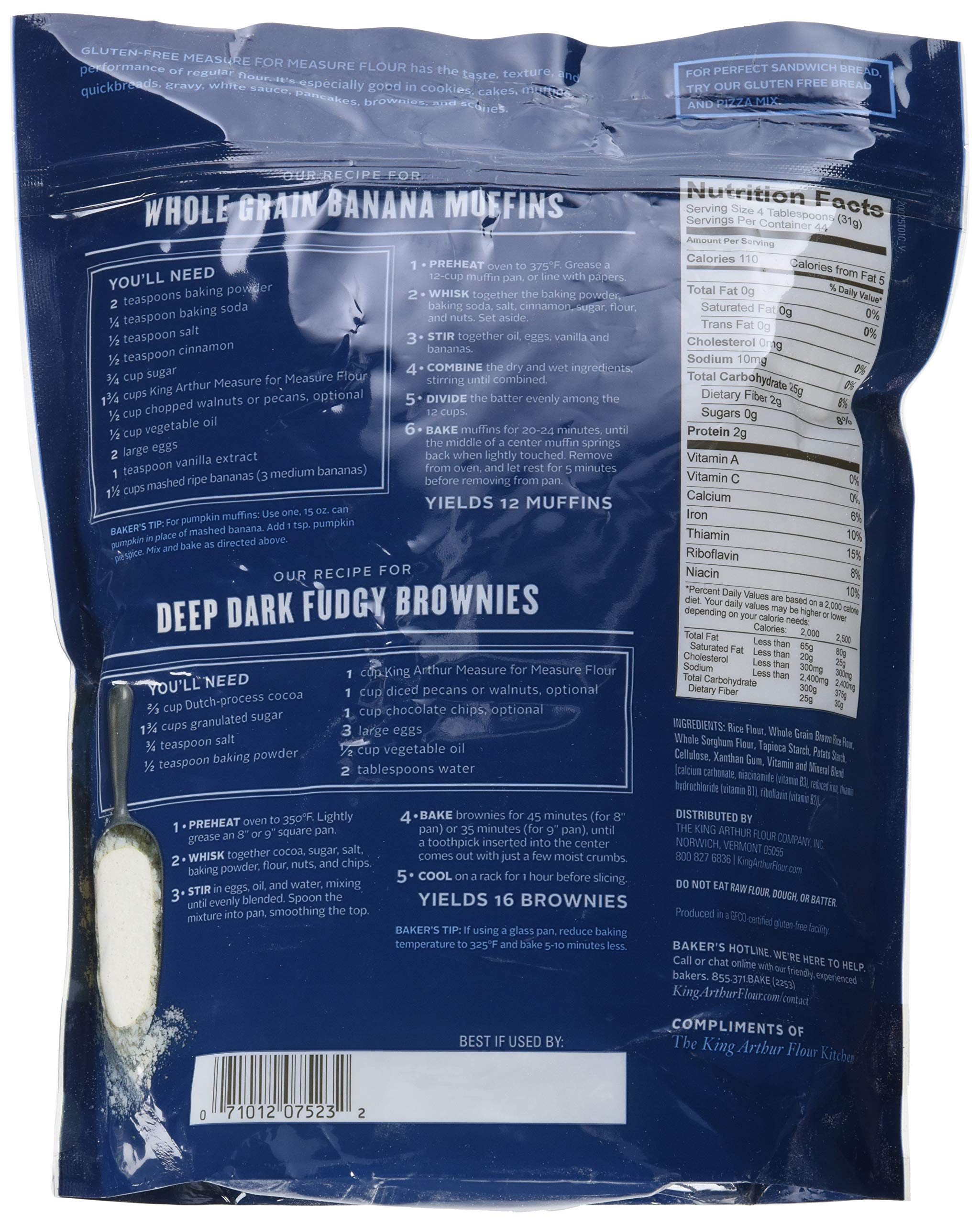 King Arthur close-up of flour texture and resealable bag illustrating predictable results