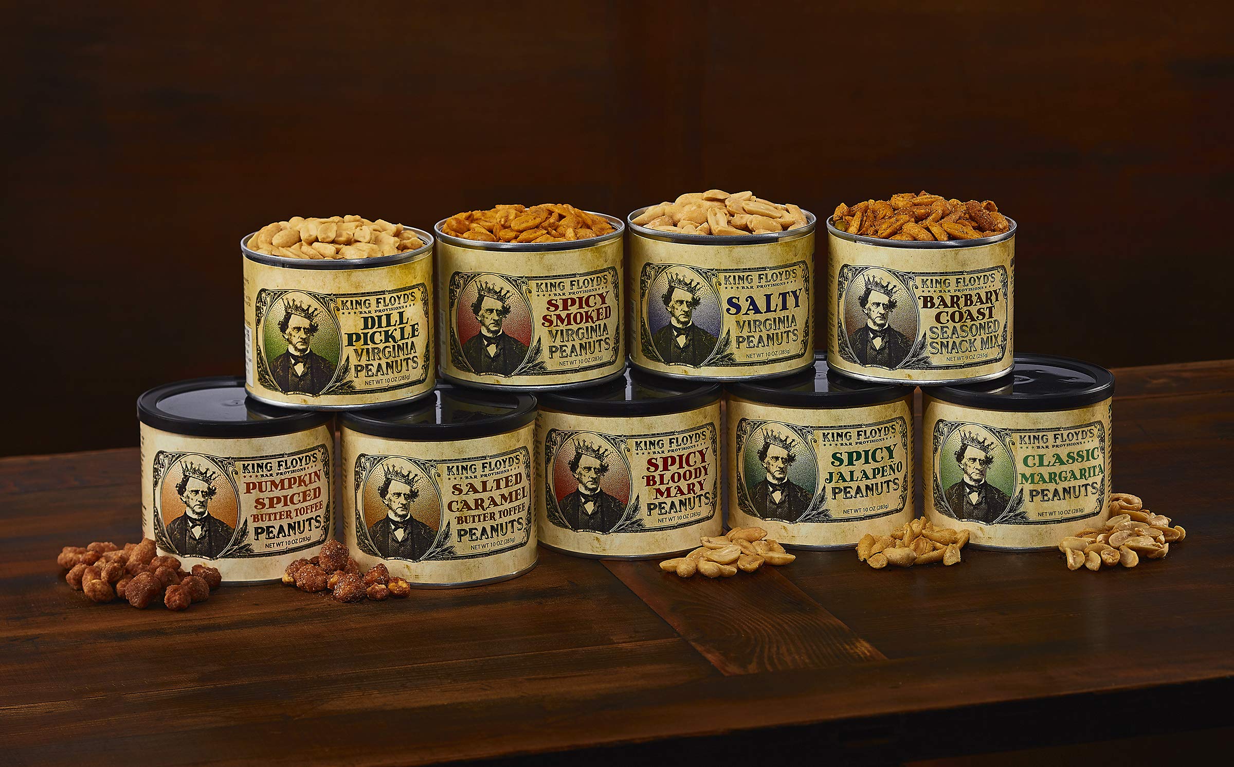 King Floyd's close-up of seasoned peanuts showing crunchy texture and bold flavor