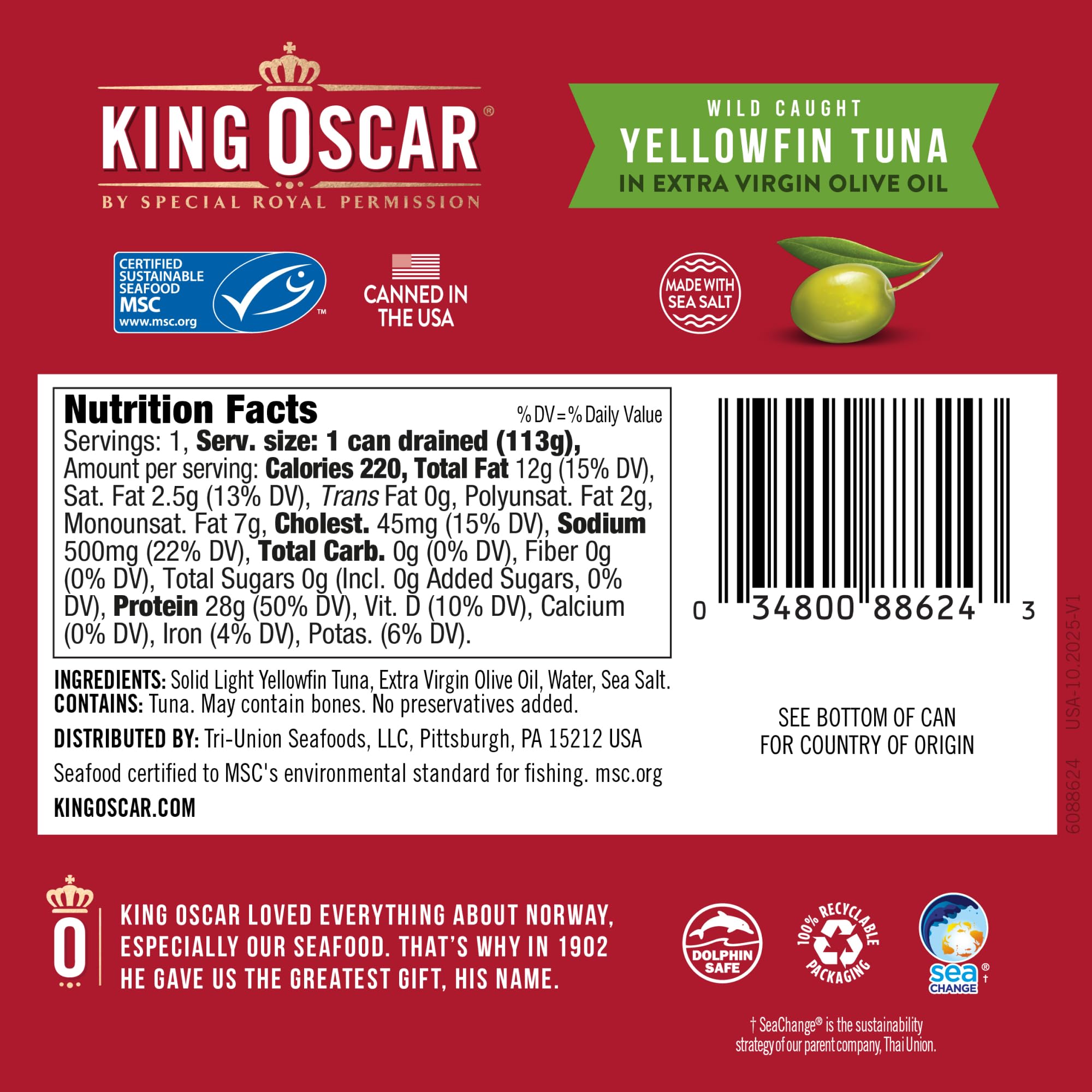 King Oscar close-up of fillet texture showing tender, flaky quality