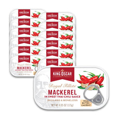 King Oscar front of can showing product and bold Thai chili flavor