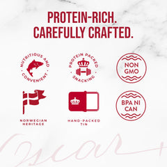 King Oscar ingredients display with olives, red pepper and garlic, adds layered flavor