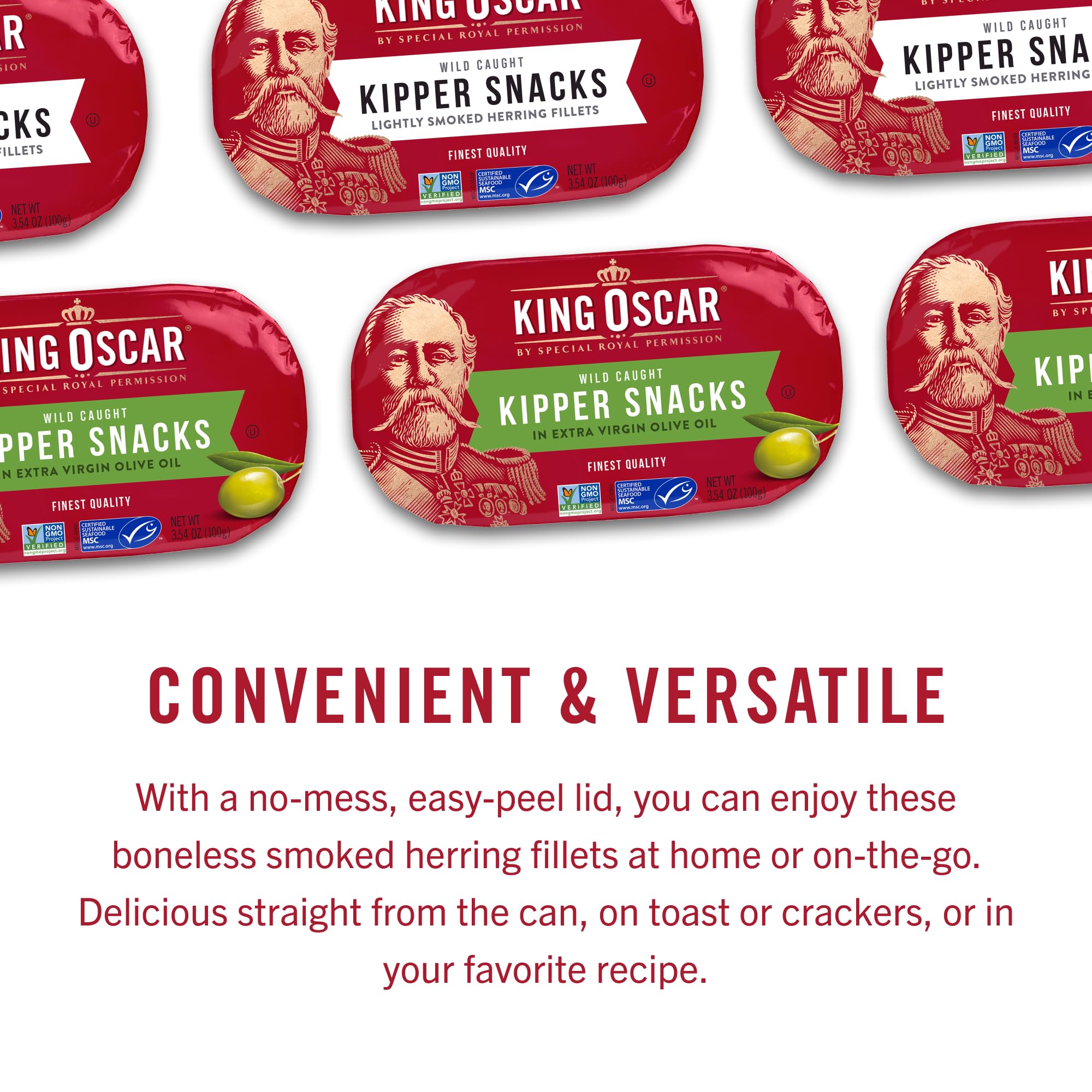 King Oscar fillets plated in a breakfast setting showing versatile use