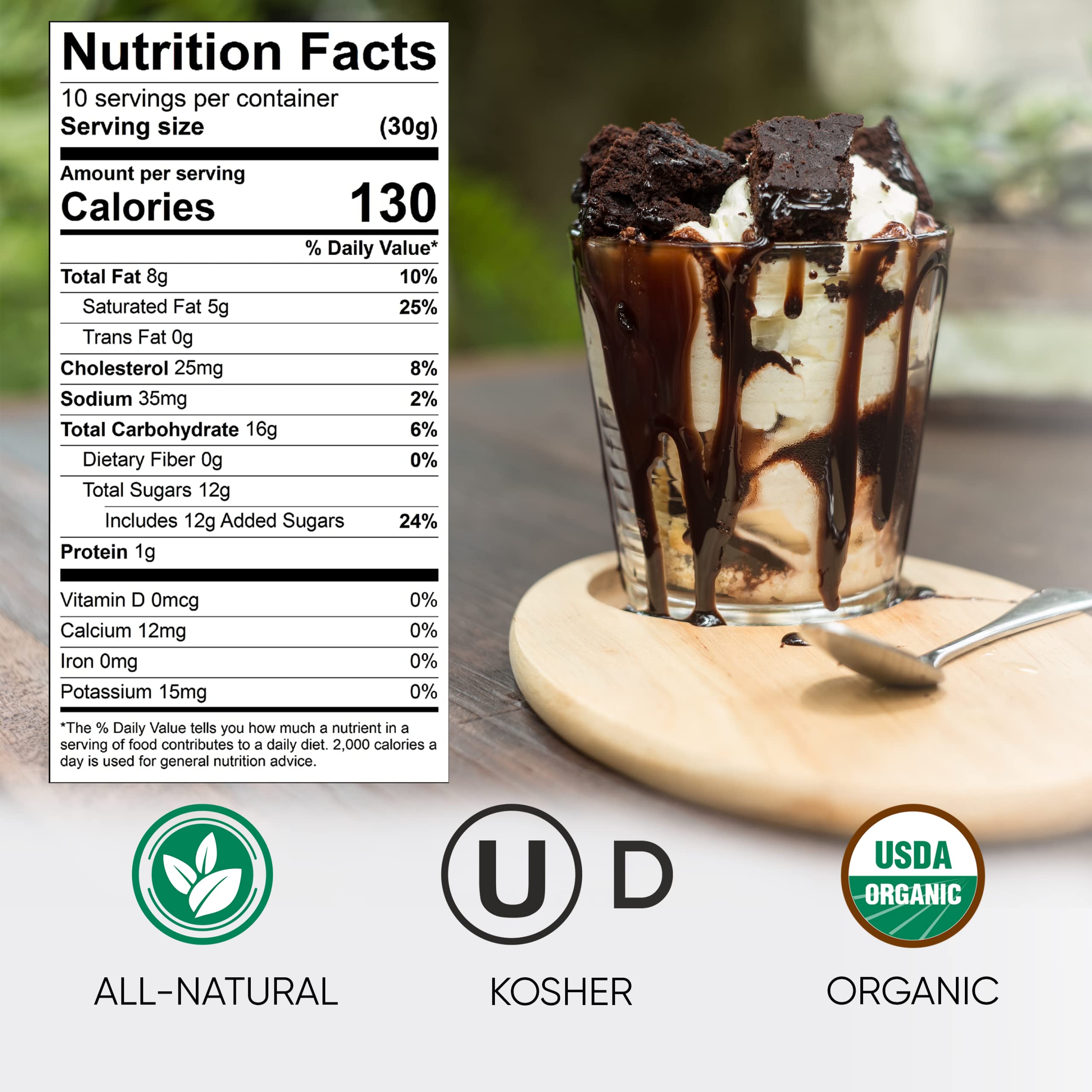 King's Cupboard label close-up highlighting organic ingredients and kosher badge