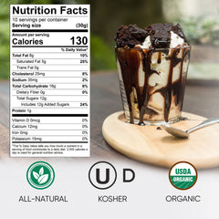 King's Cupboard label close-up highlighting organic ingredients and kosher badge
