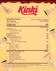 Kinki close-up of waffle cone texture and creamy milk chocolate center promising pleasant taste