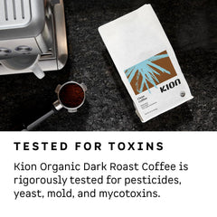 Kion bag label showing 12 oz weight and specialty-grade certification for clarity
