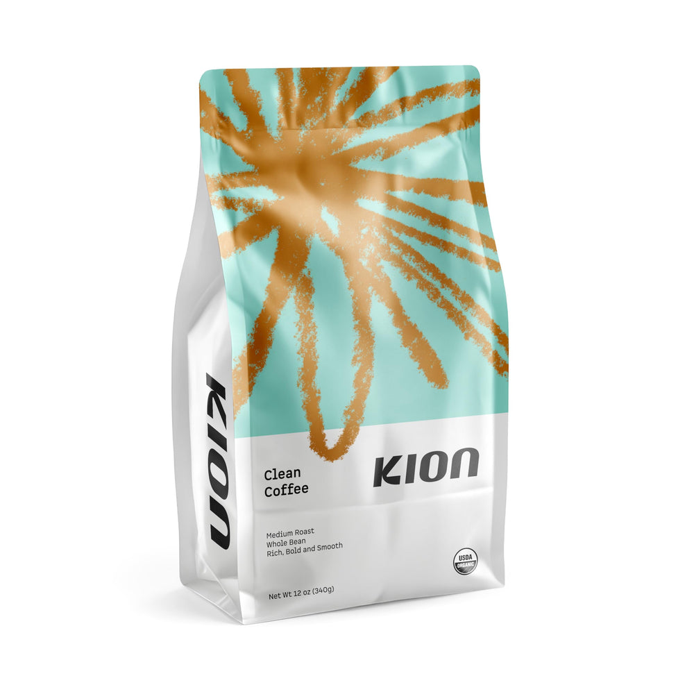 Kion clean coffee front package showing branding and medium roast benefit