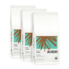 Kion front packaging showing 12 oz three-pack and organic badge for clarity