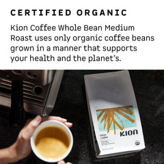 Kion ground coffee close-up texture showing consistent grind for balanced brew