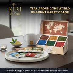 Kiri & Sons individually wrapped tea bags arranged for freshness and easy storage